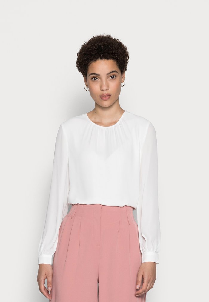 Chemisier Anna Field CREW NECK BLOUSES WITH PUFFED Blanche Femme | YFO-1840533